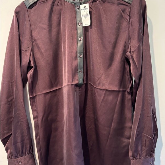 Express Tops - Express Purple Blouse with Gray Accents